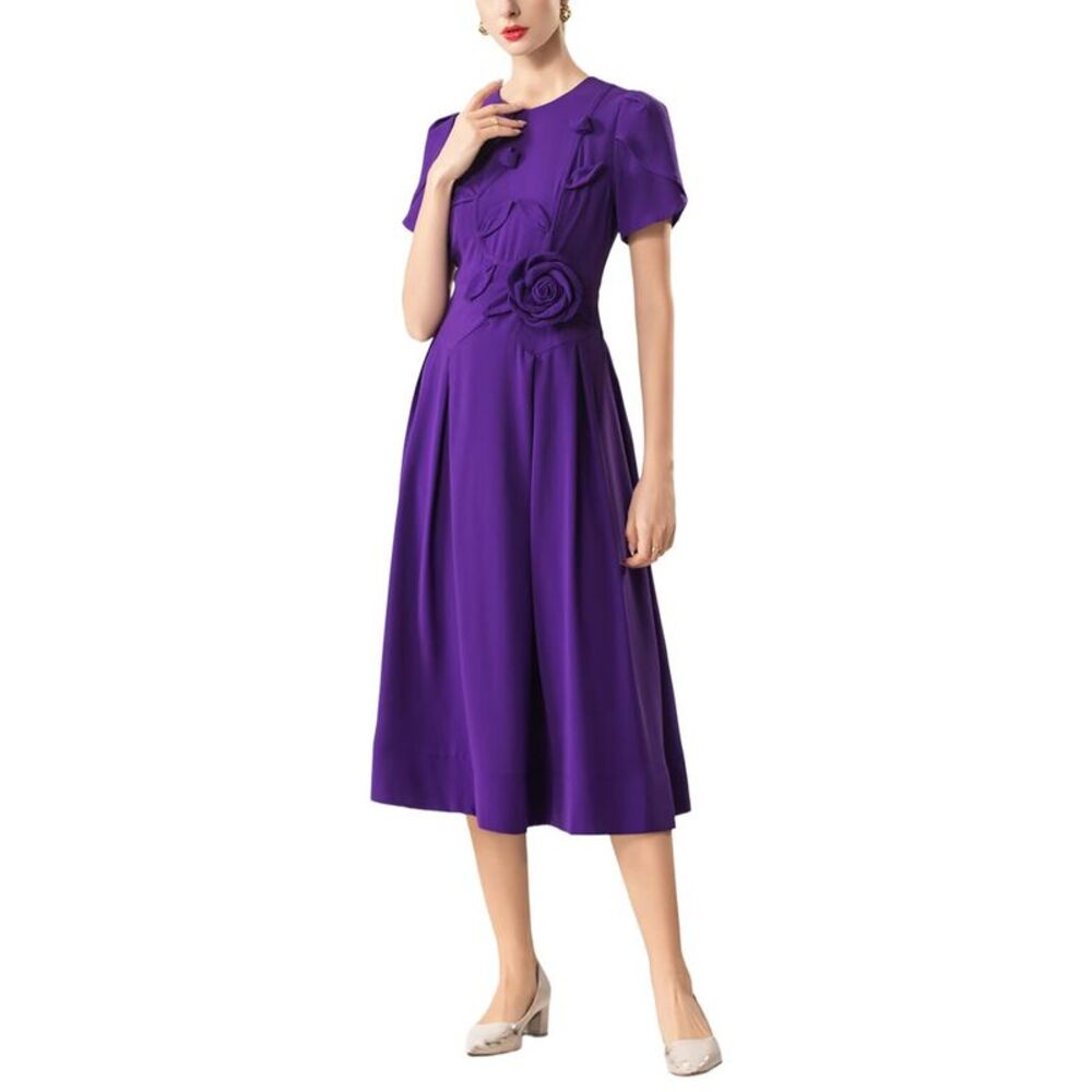 Burryco Womens  Short Sleeve Midi Dress